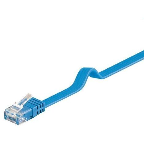 Goobay 96401 "Cat 6" Cable Patch plano, U/UTP, 1 m, color azul/negro