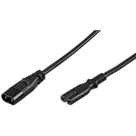 Goobay 97201 cable de transmisión Negro, Indigo 2 m C8 acoplador C7 acoplador