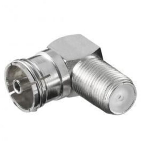 goobay Adaptateur d’angle: Prise femelle F  Prise femelle coaxiale 90°, Zinc (12237)