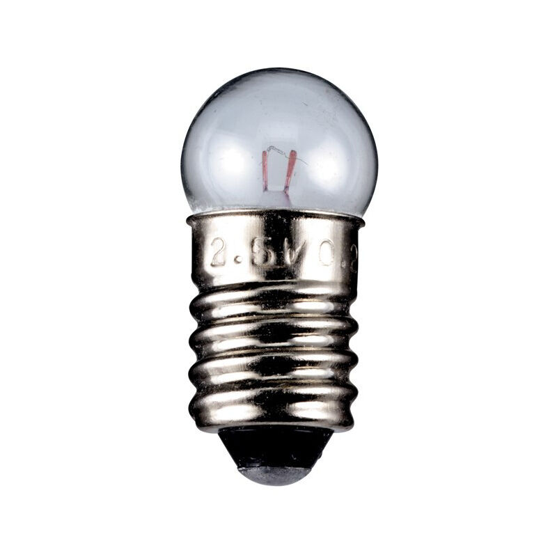 Ampoule sphérique E10, 3,5 v, 0,70 w, transparente (9323) - Goobay