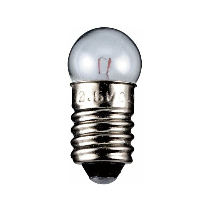 Ampoule Sphérique pour Lampe de Poche, 0,3 w culot E10, 6 v (dc), 50 mA, 10 pièces (9444) - Goobay