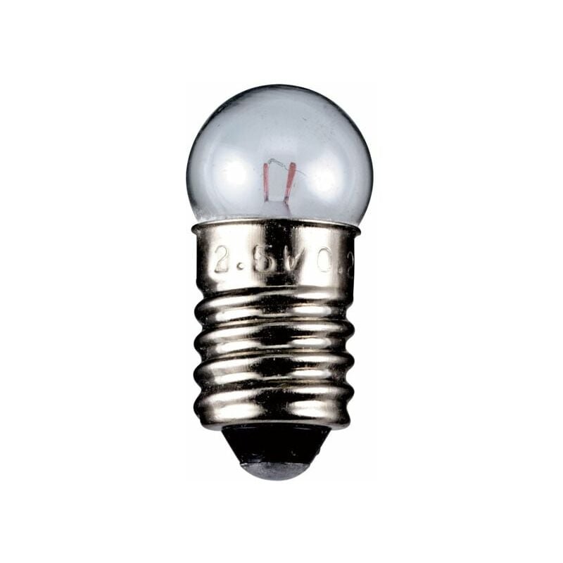 goobay Ampoule Sphérique pour Lampe de Poche, 0,6 W, culot E10, 6 V (DC), 100 mA, 0.6 W, 10 pièces (9274)
