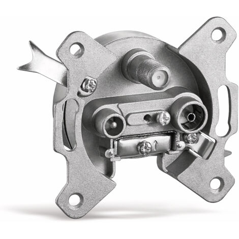 GOOBAY Antennendose 67047, 3-Loch Durchgangsdose, 75Ohm