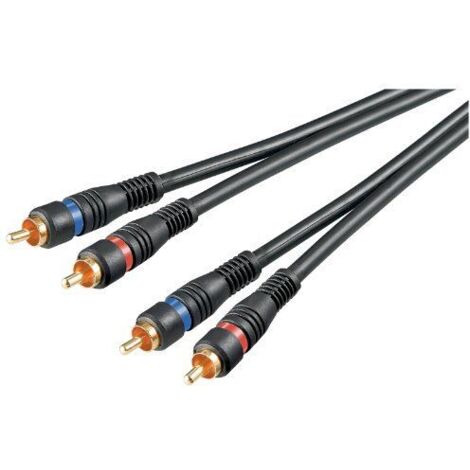 Goobay AVK 132-020 0.2m cable de audio 0,2 m 2 x RCA Negro
