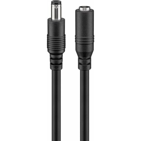 goobay Câble D'extension DC, 3 m, Noir, l'article est uniquement destiné aux amateurs/bricoleurs (71401)