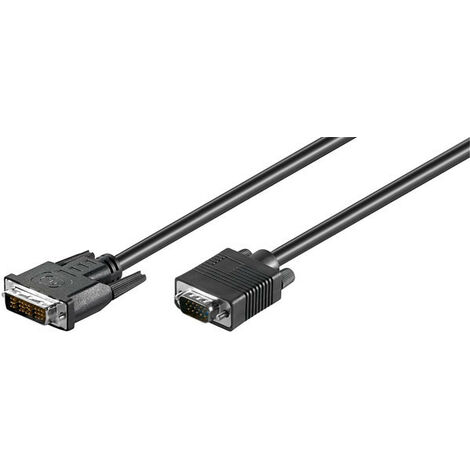 goobay Câble DVI-I/VGA Full HD, nickelé - Connecteur DVI-A (12+5 broches)  Connecteur VGA (15 pôles) - 1 m (60989)