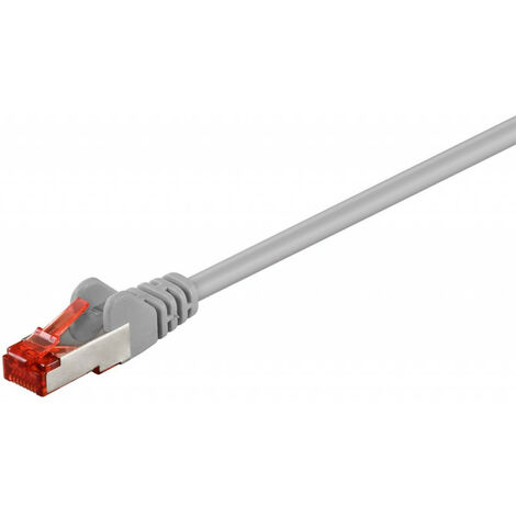 goobay Cable Réseau RJ45 S/FTP Cat6 10,00m gris (PIMF) (50891)