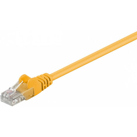goobay CAT 5e câble de liaison, U/UTP, Jaune, mélange de cuivre CCA, 15 m (68351)