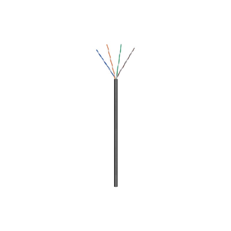 Goobay - cat 5e câble réseau Outdoor, u/utp, noir, mélange de cuivre cca pour applications soho, awg 24/1 (solid), pe. Longueur de câble 100 m