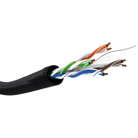 goobay CAT 6 outdoor network cable, U/UTP, 100 m - Cooper, AWG 24/1 (solid), (77625)