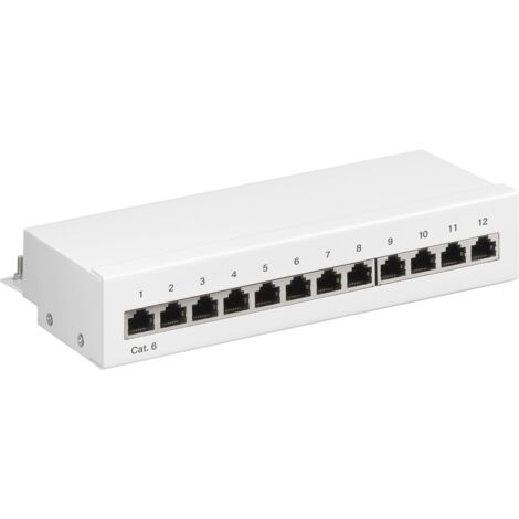 GOOBAY CAT.6 Patchpanel 62070, Mini, 12-fach, STP, weiß