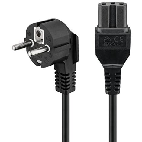 Goobay Cavo Alimentazione Schuko Tipo F, CEE 7/7, angolato a C15, 2 mt nero