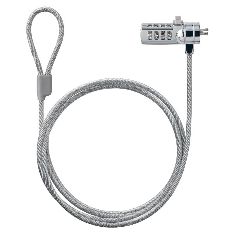 Goobay - Lucchetto di sicurezza per notebook e pc, lucchetto con combinazione numerica a 4 cifre.