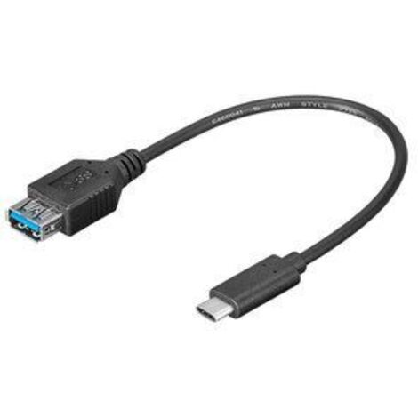 GOOBAY Cavo SuperSpeed USB3.0 A Femmina / USB3.1 C Maschio 20cm Nero