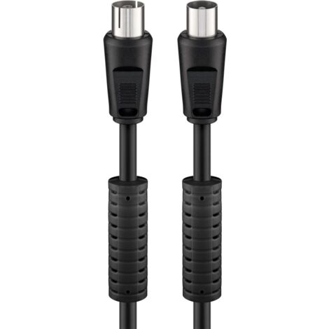 Goobay coaxial, 5 m - Cable coaxial (5 m, coax, Coaxial, 5 m, Macho/Hembra, Negro, 75 Ω)