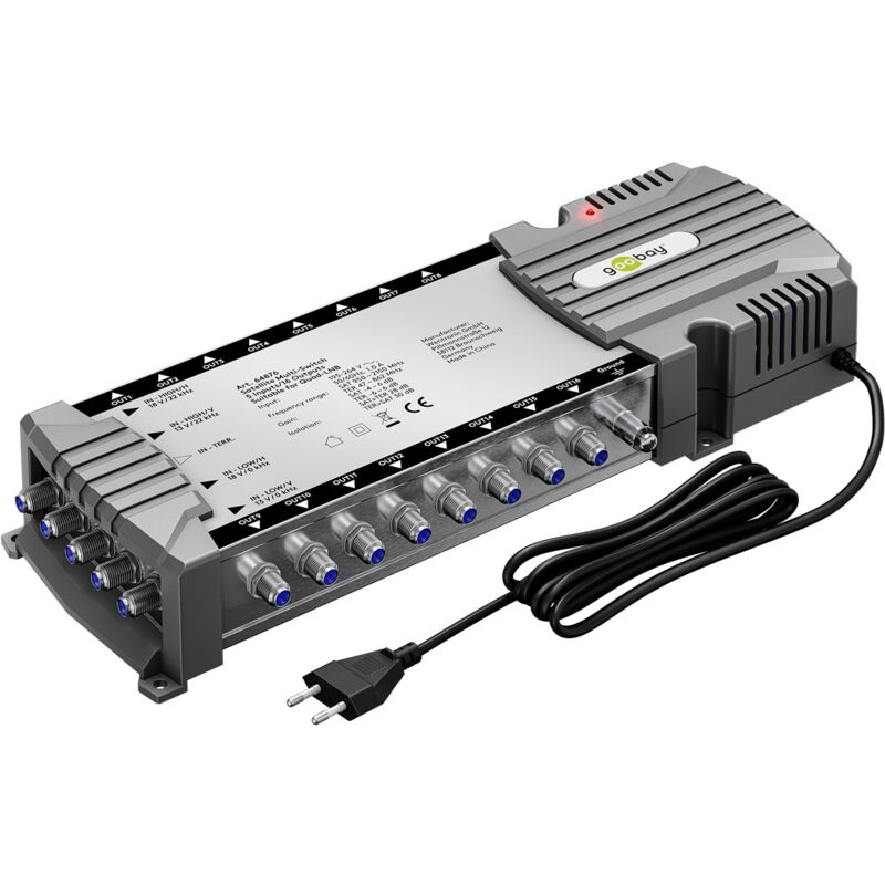 Commutateur Multiple Sat 5 Entrées/16 Sorties, répartiteur pour 16 abonnés max. d'un satellite.