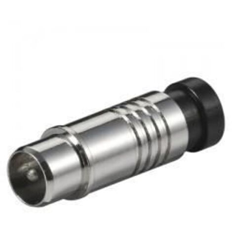 goobay Connecteur de compression coaxiale, pour des câbles d’un diamètre extérieur de 7 mm Métal (67243)