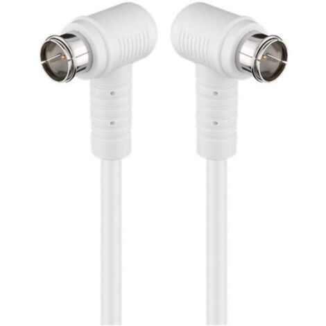 GOOBAY F-Quick-Antennenanschlusskabel 1,5 m, weiss, 2x gewinkelt, 80 dB