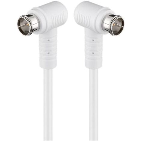 GOOBAY F-Quick-Antennenanschlusskabel 2,5 m, weiß, 2x gewinkelt, 80 dB