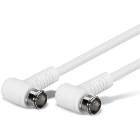 GOOBAY F-Quick-Antennenanschlusskabel 5 m, weiß, 2x gewinkelt, 80 dB