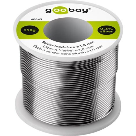 goobay GB 40845 - Lötzinn bleifrei mit Silber- und Kupferanteil,Ø 1,0 mm, 250 g