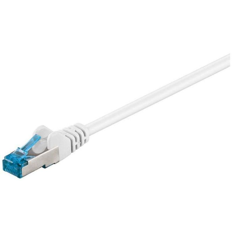 Goobay - Câble/Cordon réseau RJ45 Catégorie 6A sstp (s/ftp) Droit 15m (Blanc)