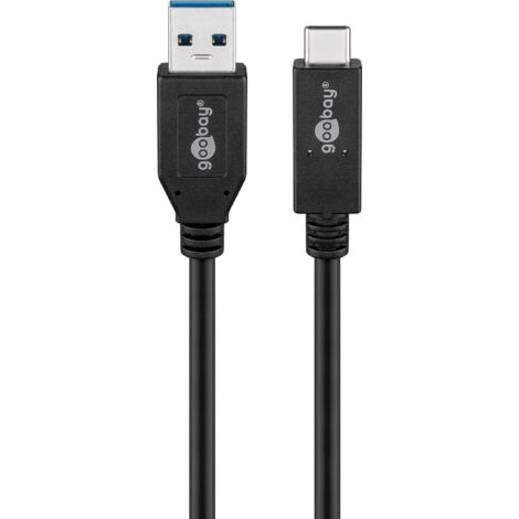 goobay Goobay 41073 - USB 3.1 Kabel A Stecker auf C Stecker 0.5 m 3A schwarz - Cable - Digital