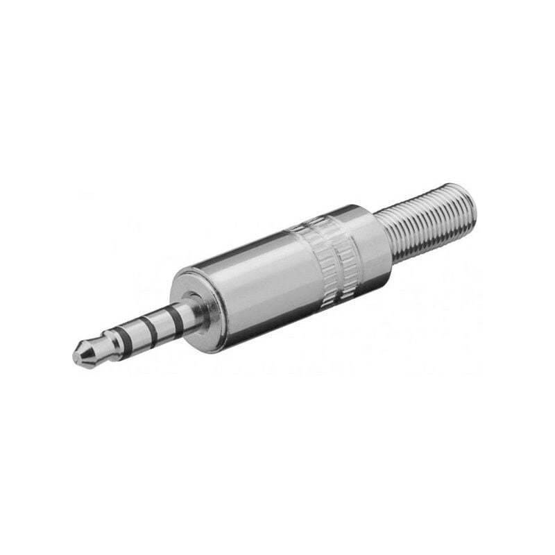 Fiche audio Jack 3.5mm stereo 4 contact metal à souder (27693) - Goobay