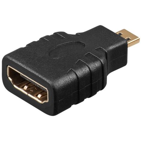 Goobay HDMI F-M Adapter HDMI 19p F HDMI 19p M Negro - Adaptador para Cable (HDMI 19p F, HDMI 19p M, Macho/Hembra, Negro)