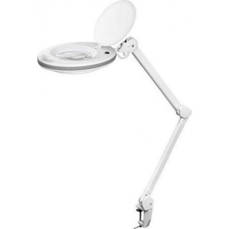 goobay Lampe Loupe à LED avec Pince, 8 W - 650 lm, lentille en verre cristal 127 mm, grossissement 1,75 fois, 3 dioptries (60360)