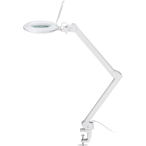 Goobay LED Schreibtischlampe Weiß mit Lupe 2023