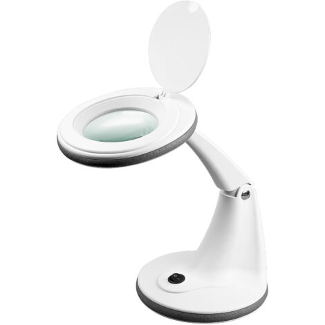 Goobay LED-Stand-Lupenleuchte, 6 W - 450 lm, 100 mm Glaslinse, 1,75-fache Vergrößerung, 3 Dioptrien