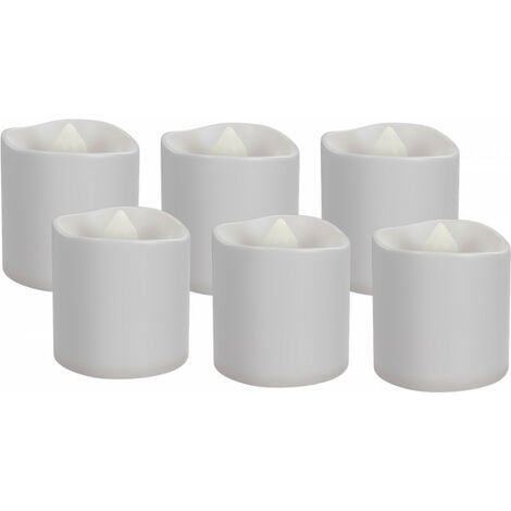6 bougies chauffe-plat à LED rechargeables et télécommandées avec  photophores Lunartec