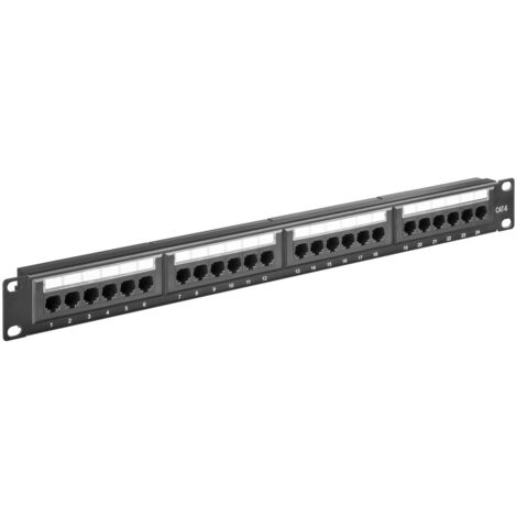 Goobay M-Cab Patch Panel Cat 6, 24 Port - Bahía de Entrada (24 Port, RJ45 Cat 6 (Female), ROHS)