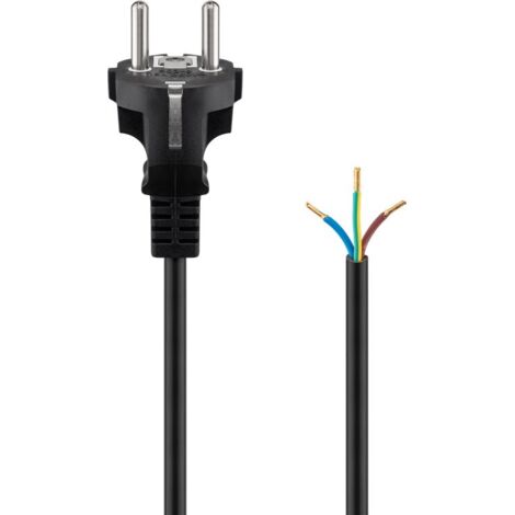 GOOBAY Netzkabel mit Schutzkontaktstecker, 1,5 m, schwarz