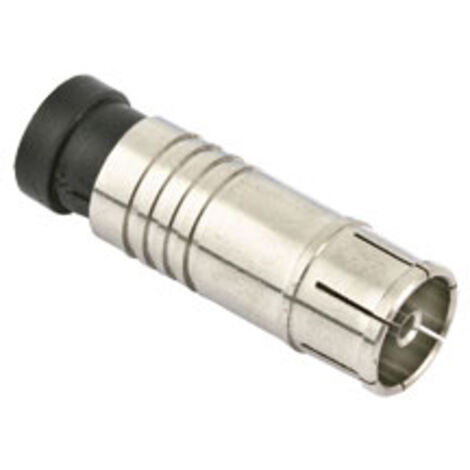 goobay Raccord de compression coaxiale, pour des câbles d’un diamètre extérieur de 7 mm Métal (67242)