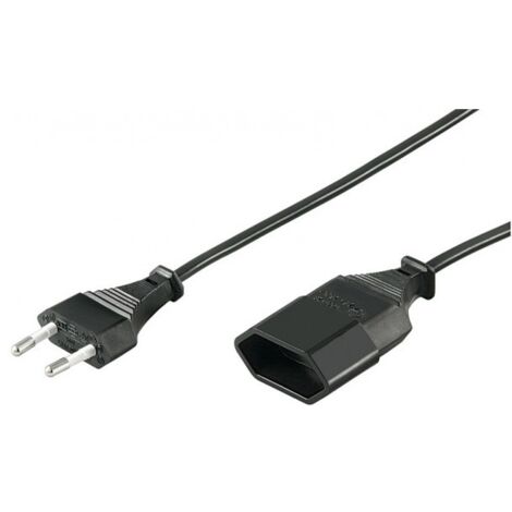 goobay Rallonge fiche européenne, 5 m , noir, fiche européenne (type C, CEE 7/16)  prise européenne (type C, CEE 7/16), 5 m (50510)
