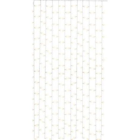 goobay Rideau lumineux à 300 LED, avec télécommande, fonction minuterie, 8 modes d'éclairage et variateur, fonctionnement sur USB/pile, blanc chaud (3000 K) (57943)