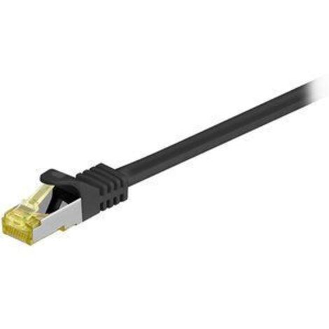 Goobay RJ-45 CAT7 0.5m - Cable de red (0,5 m, Cat7, S/FTP (S-STP), RJ-45, RJ-45, Negro)