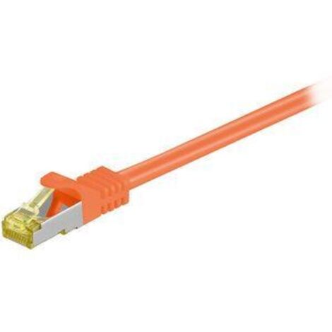 Goobay RJ-45 CAT7 0.5m cable de red Naranja 0,5 m S/FTP (S-STP)