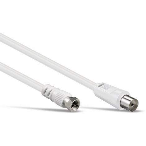 GOOBAY SAT-Antennenanschlusskabel F-Stecker/Koaxkupplung, weiß, 1,5 m