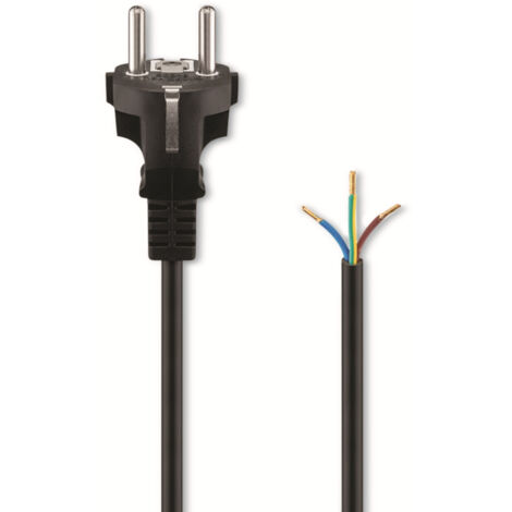 GOOBAY Schutzkontaktkabel NK 116 S-200, 2 m, schwarz