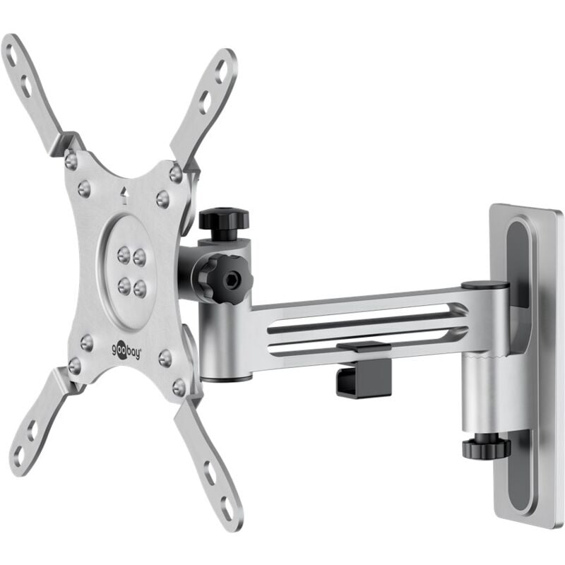 Support tv Mural Caravane fullmotion (m), argenté, support tv de 13 à 43 pouces (33 – 109 cm), max. 15 kg, entièrement mobile : pivotant, inclinable,