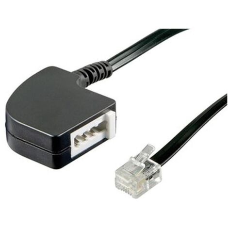 GOOBAY Telefon-Adapterstecker, RJ11-TAE/F Jack, schwarz