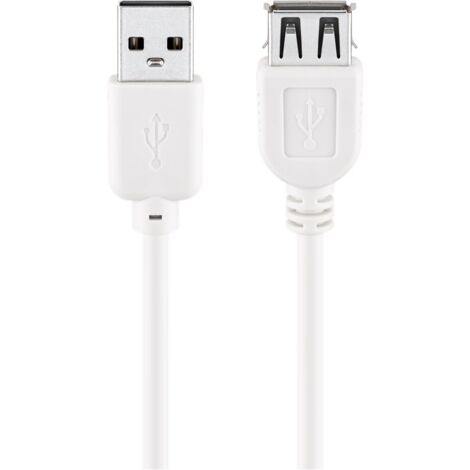 Goobay USB 2.0 A M/F 5m - Cable USB (5 m, USB A, USB A, 2.0, Macho/Hembra, Blanco)