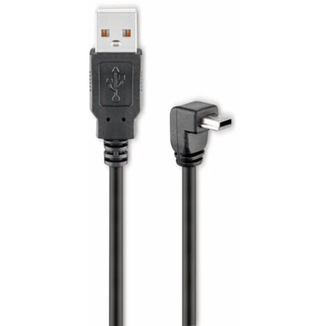 GOOBAY USB 2.0 Hi-Speed Anschlusskabel A/B 93971, 90°, 1,8 m, schwarz