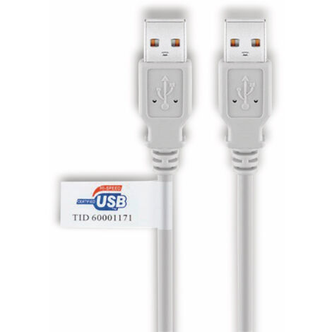 GOOBAY USB 2.0 Typ A/A Hi-Speed Anschlusskabel, 50796, 2 m, grau