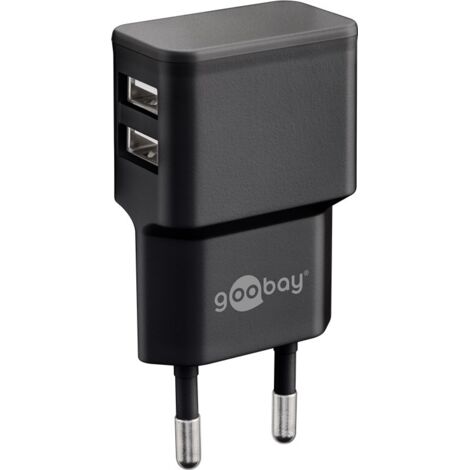 GOOBAY USB-Lader 44951, 2-fach, 2,4 A, 12 W, schwarz