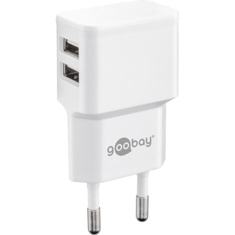 GOOBAY USB-Lader 44952, 2-fach, 2,4 A, 12 W, weiß