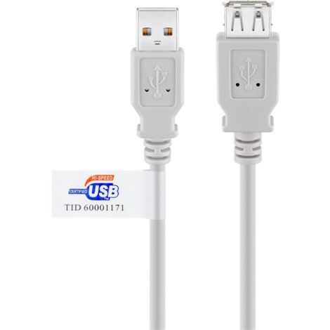 Goobay USB Verl AA 180 HiSpeedCert 2.0 1.8m cable USB 1,8 m USB A Gris
